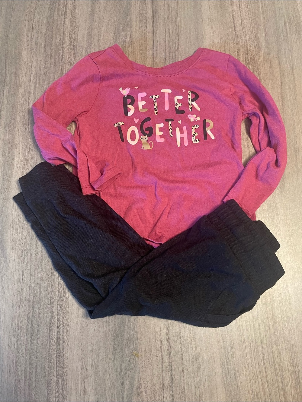 Girls 18M Garanimals “Better Together” Top & Cat & Jack Jogger Outfit Set